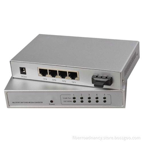 4-Port 10 / 100Base-Tx and 1-Port 100Base-Fx Fiber Optic Managed Fiber Switch